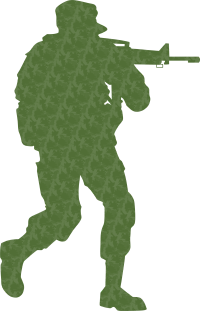 迷彩军人剪影插画