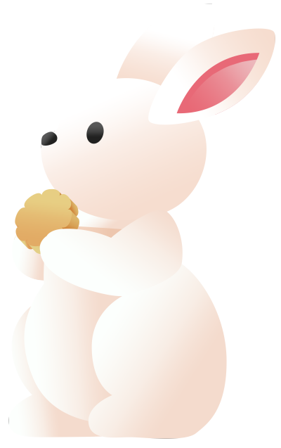 可爱兔子吃月饼中秋节元素