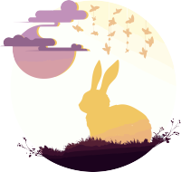 中秋节兔子剪影PNG图形素材
