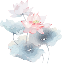 粉蓝色莲花素材