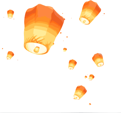明亮橙色风筝动态图，Xu Beihong风格的3D光泽物体素材