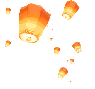 明亮橙色风筝动态图，Xu Beihong风格的3D光泽物体素材