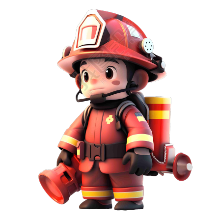 3D消防员插画商业可用素材