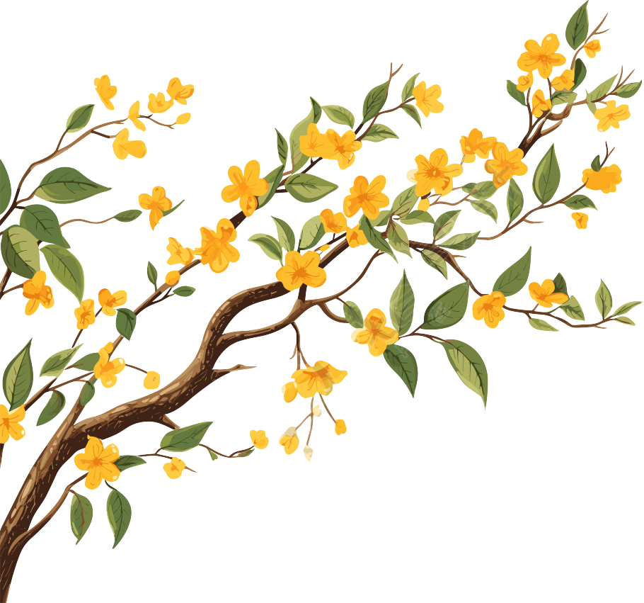 金色琥珀树枝图案PNG素材