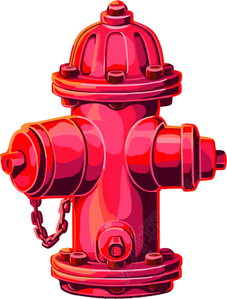 可商用的红色消防栓素材插画