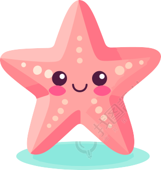 可爱粉色海星动画插画设计素材