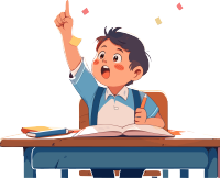 可商用男孩上学透明背景的高清插画设计