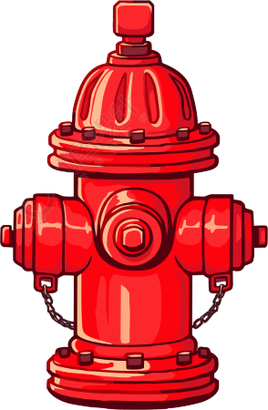 高清透明背景消防栓插画素材