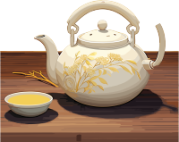 白色雅致的茶壶创意设计插画素材