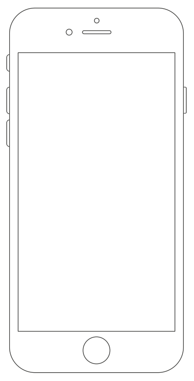 透明背景白色手机边框插画素材