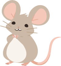 呲牙的小老鼠插画设计PNG