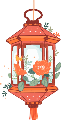 唯美花灯插画设计元素