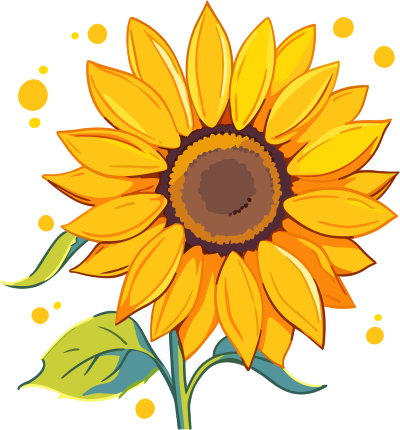 一大朵向日葵手绘插图素材