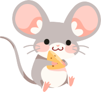 手绘插画小老鼠商用素材