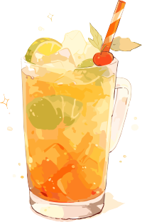 夏日饮品手绘插画素材
