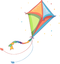 飘在空中的风筝插画素材
