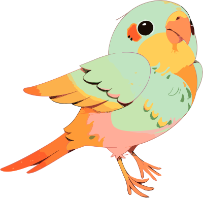 手绘色彩斑斓的小鸟插画素材