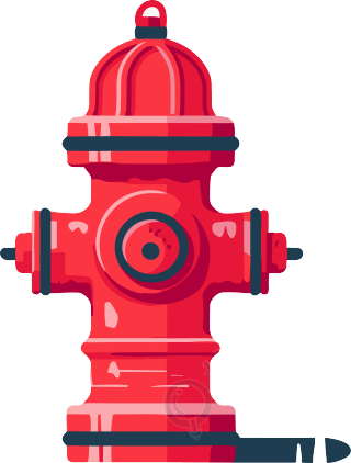 红色消防栓卡通风格素材