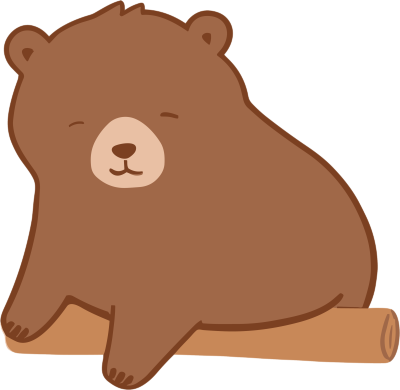 呆萌的棕熊可商用手绘插画