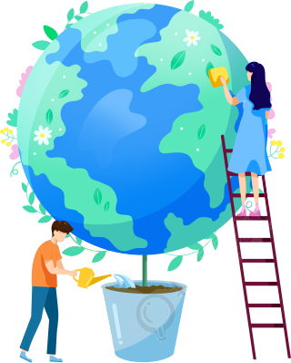 世界清洁地球日清洁地球创意设计插画