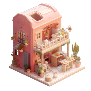 迷你粉色房子PNG高清图形素材