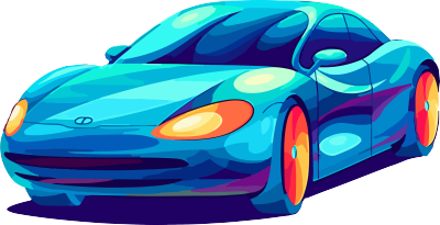 流畅有机的蓝色汽车商用插画