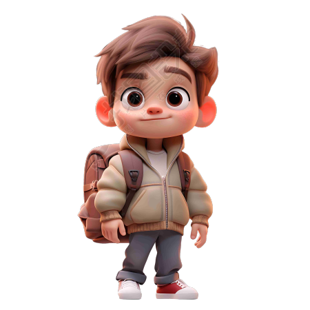 3D人物卡通电影角色背包素材