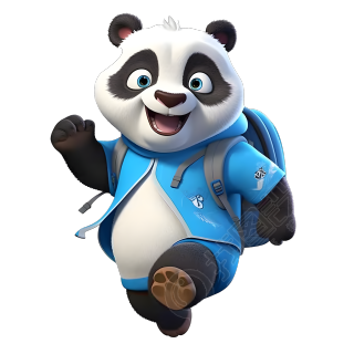 真实风格儿童熊猫背包PNG图形素材