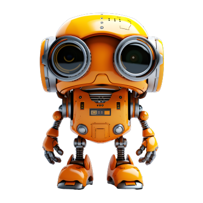 光橙银风格的机器人插画