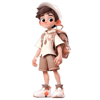 卡通背包儿童3D模型插图