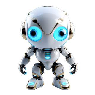 蓝眼睛安卓机器人插画素材