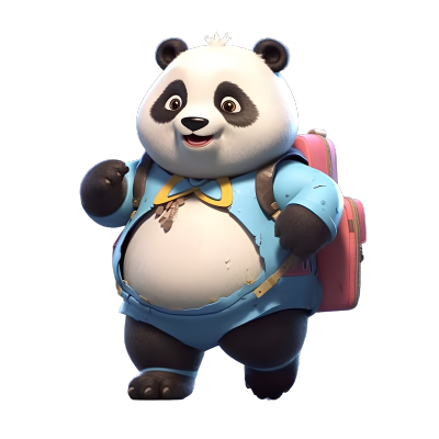 熊猫背包PNG透明背景高清图形素材