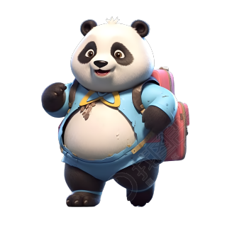 熊猫背包PNG透明背景高清图形素材