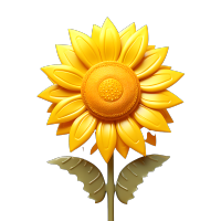 太阳花3D插画透明背景元素