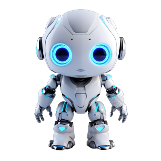 创意设计蓝眼睛可爱机器人元素