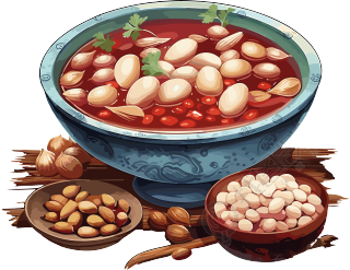 美味的红豆汤插画设计