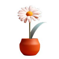 雏菊花盆插画设计素材