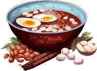 中国文化主题风格的红豆汤插画