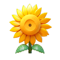 卡通太阳花3D插画