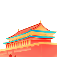 手绘北京天安门插画元素