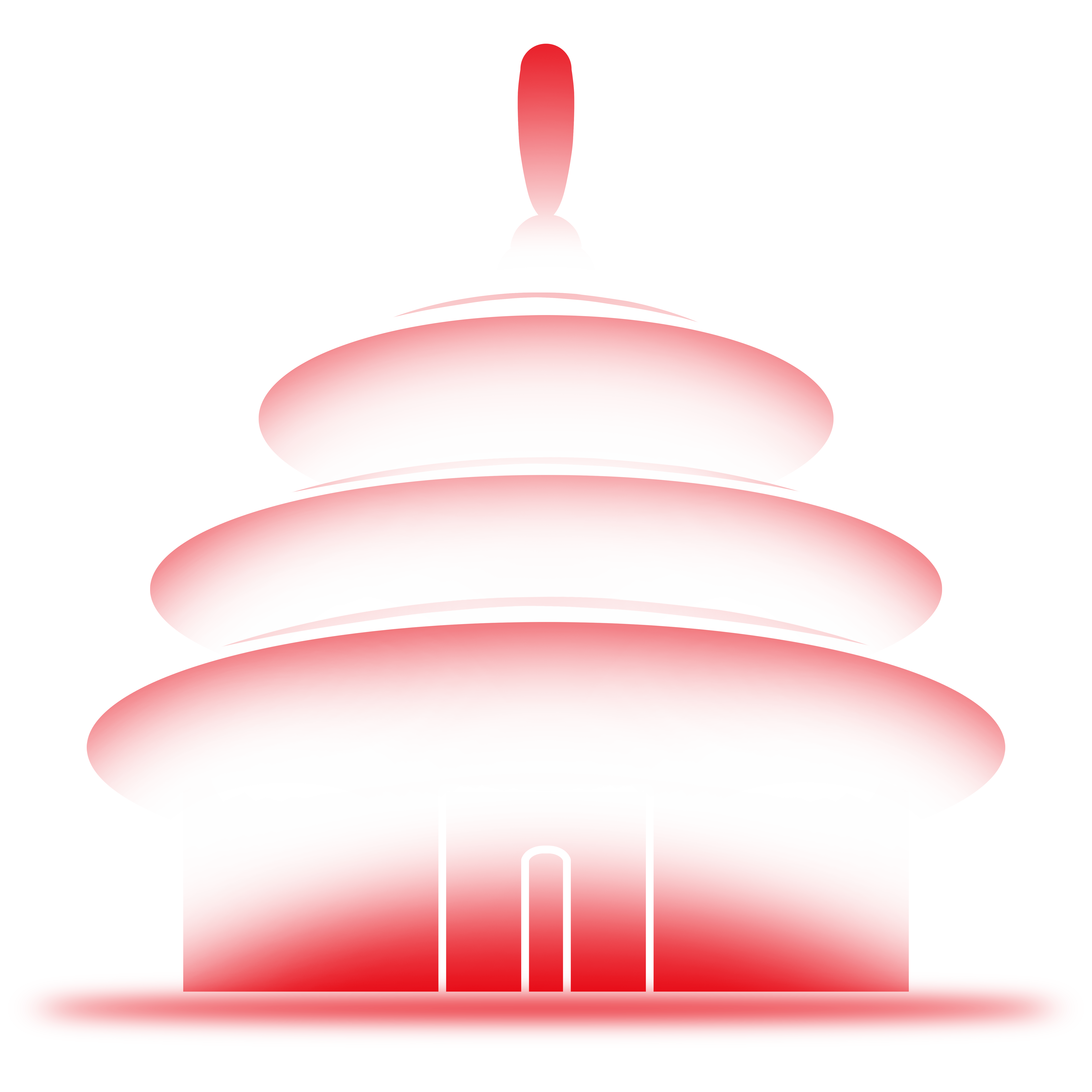 红色渐变天坛剪影PNG素材