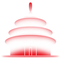 红色渐变天坛剪影PNG素材