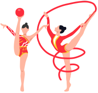 艺术体操透明背景手绘插画