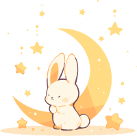 中秋节插画设计手绘卡通兔子素材