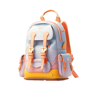 3D背包上学必备用品素材