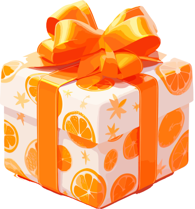 橙色假日礼盒高清PNG图形设计元素