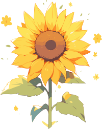 透明背景太阳花极简主义插画设计