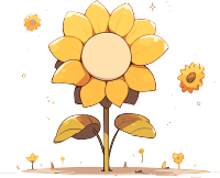 太阳花极简主义插画设计素材