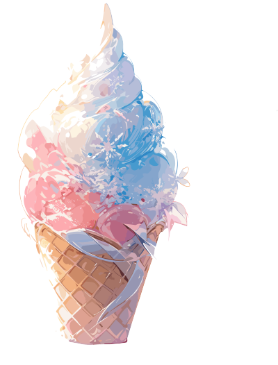 梦幻迷人的冰淇淋高清插画素材