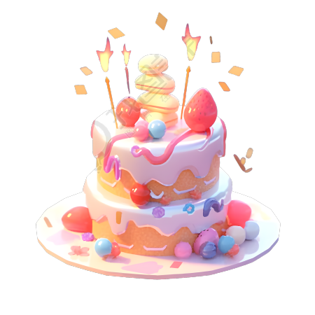 生日蛋糕图形素材创意设计模型插画
